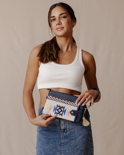 Tribal Tapestry Purse In Beige