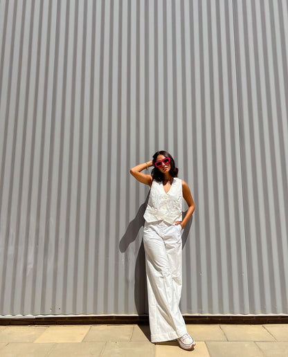 Kylie Gabardine Colete Off-White