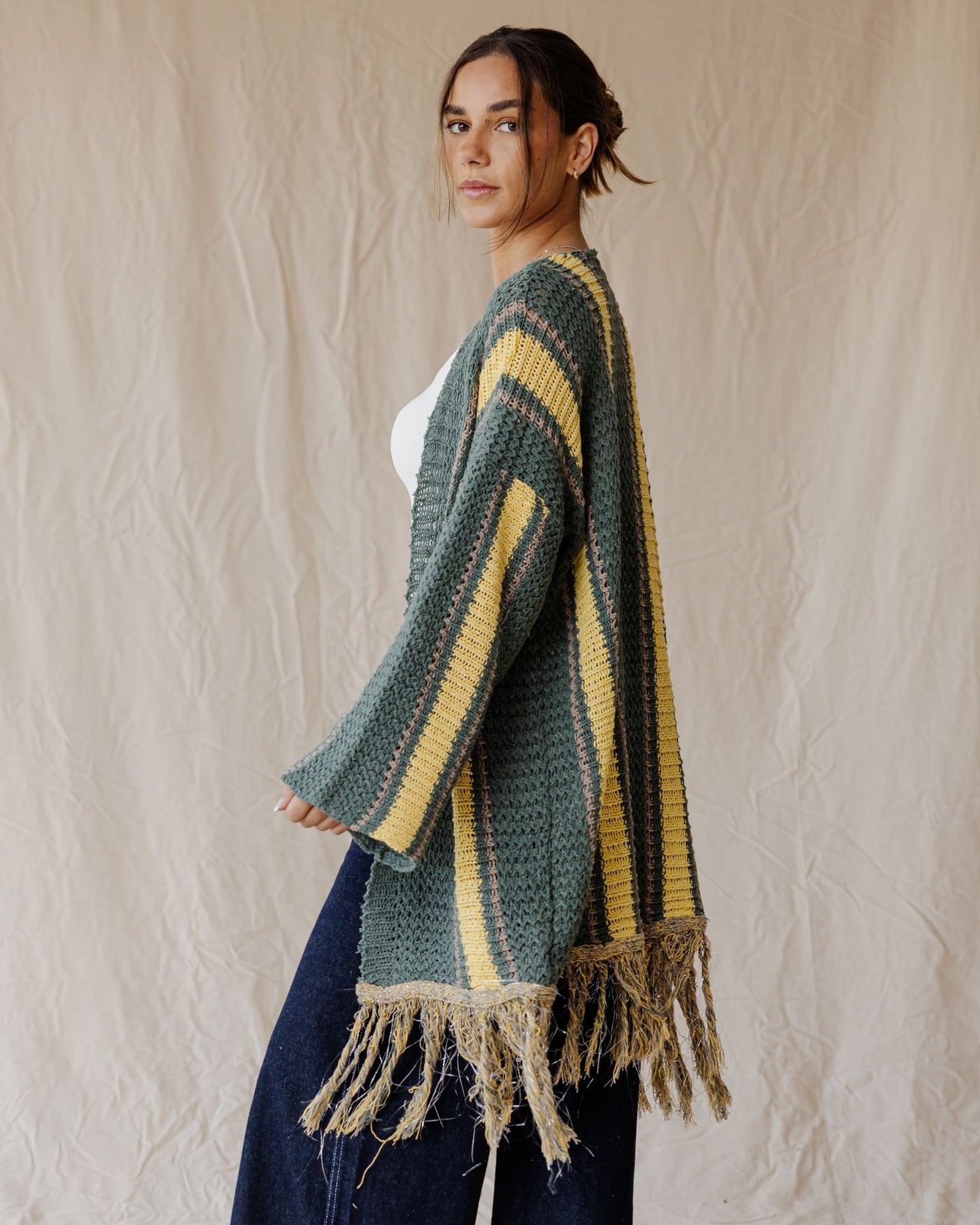 Cardigan Flecos Olive Grove