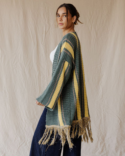 Cardigan Flecos Olive Grove