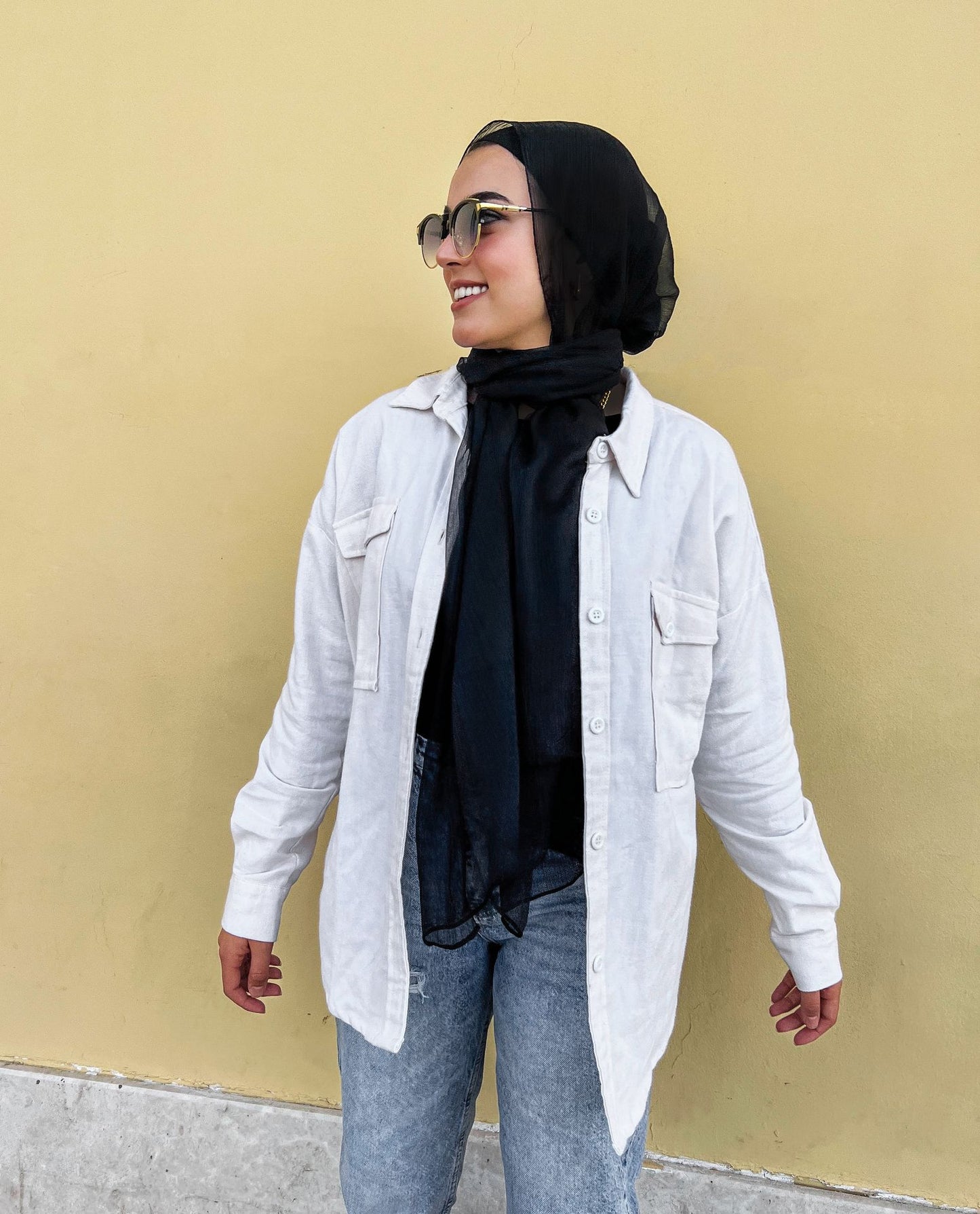 Camisa básica cálida blanca
