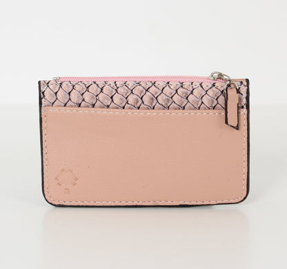Porta carte in pelle di serpente rosa