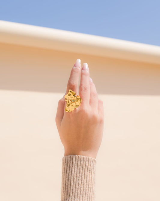 Floral Gold Plated Ring