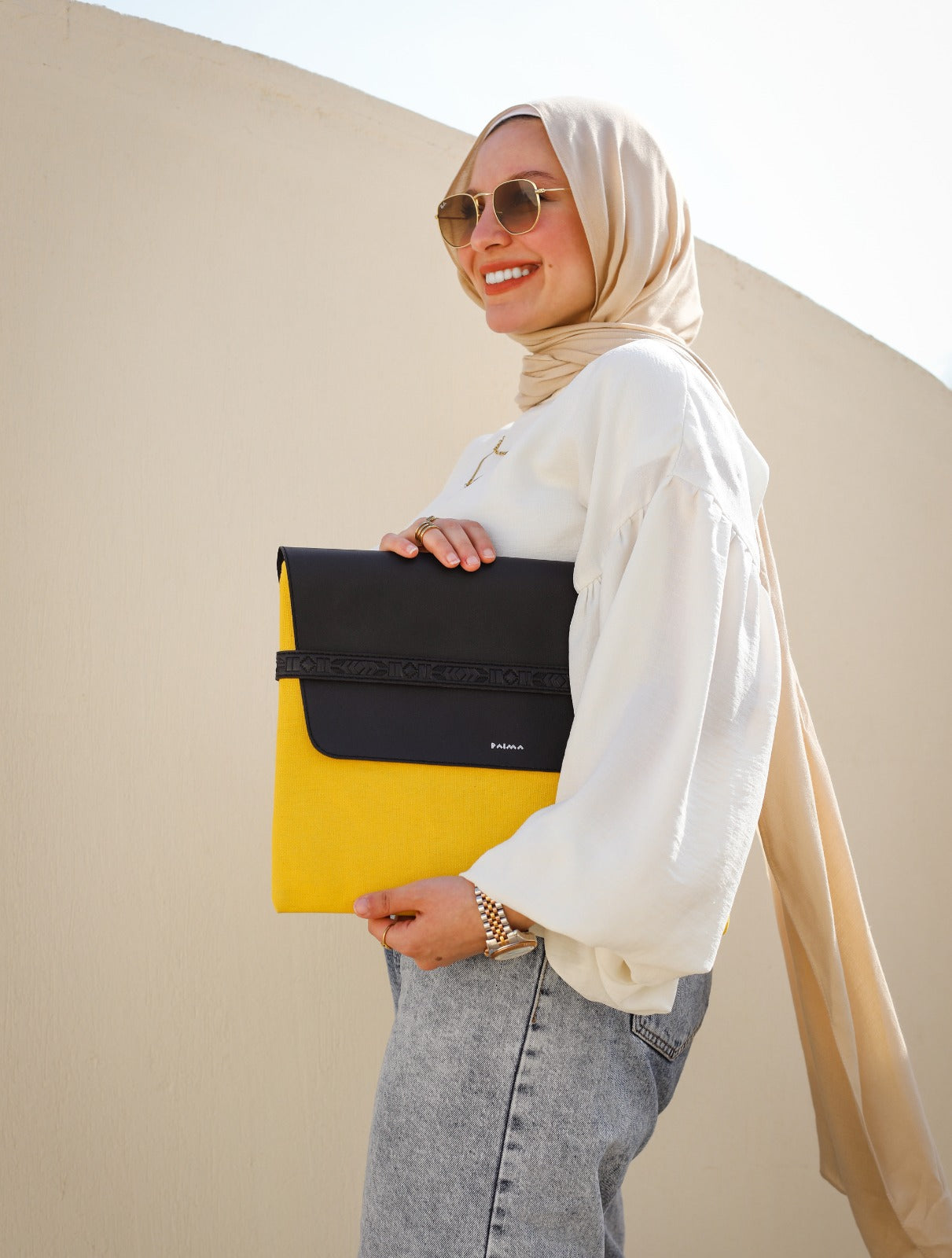 Housse Aztec pour ordinateur portable en jaune