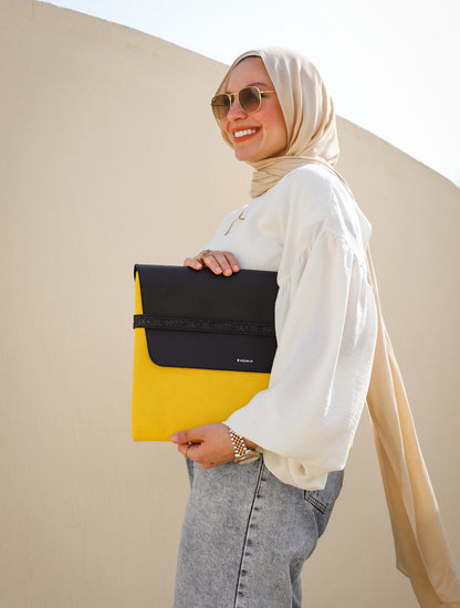 Housse Aztec pour ordinateur portable en jaune