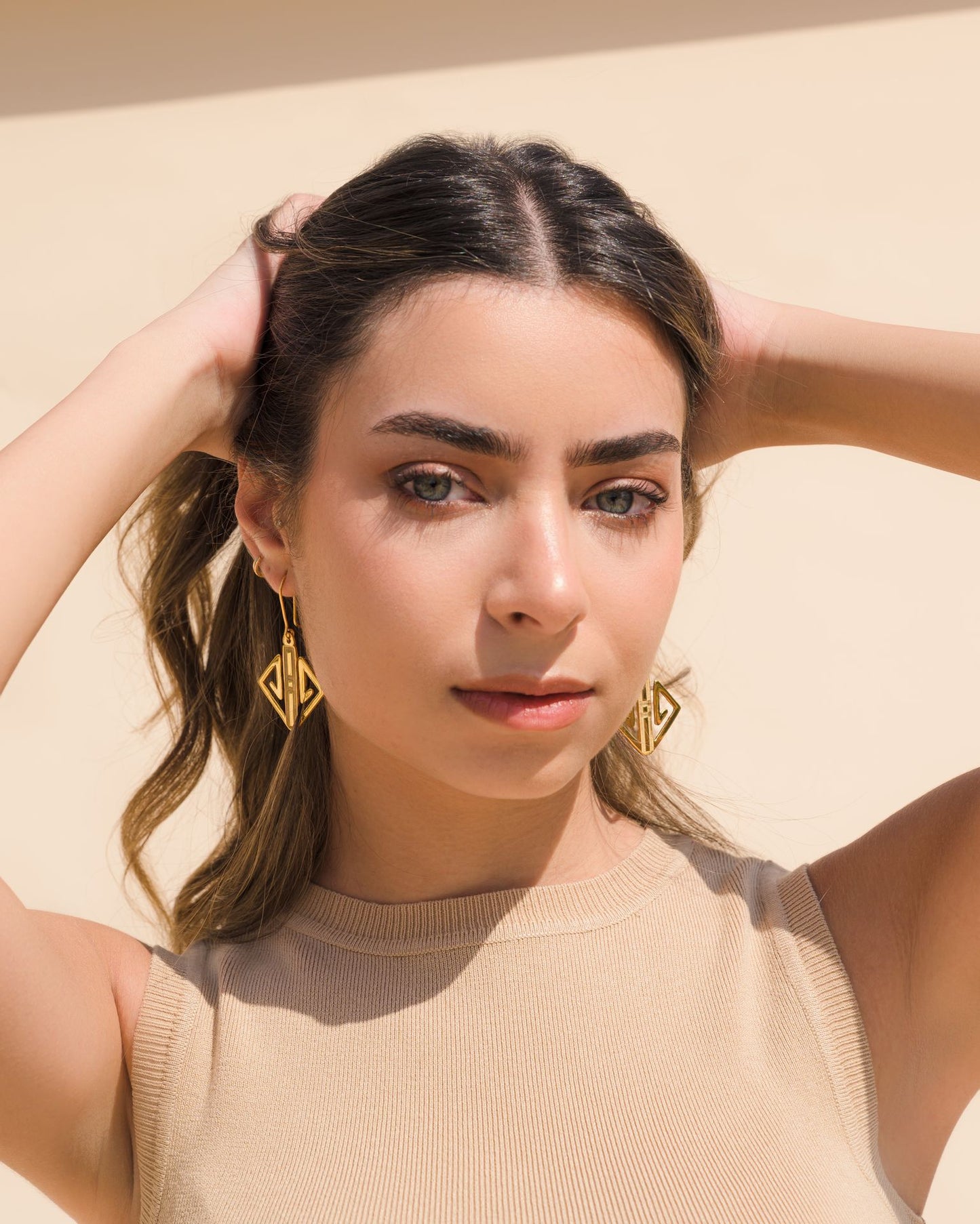 Mirror Gold Plated Earrings