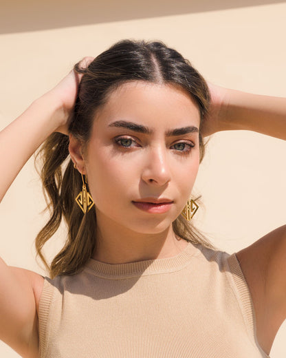 Mirror Gold Plated Earrings