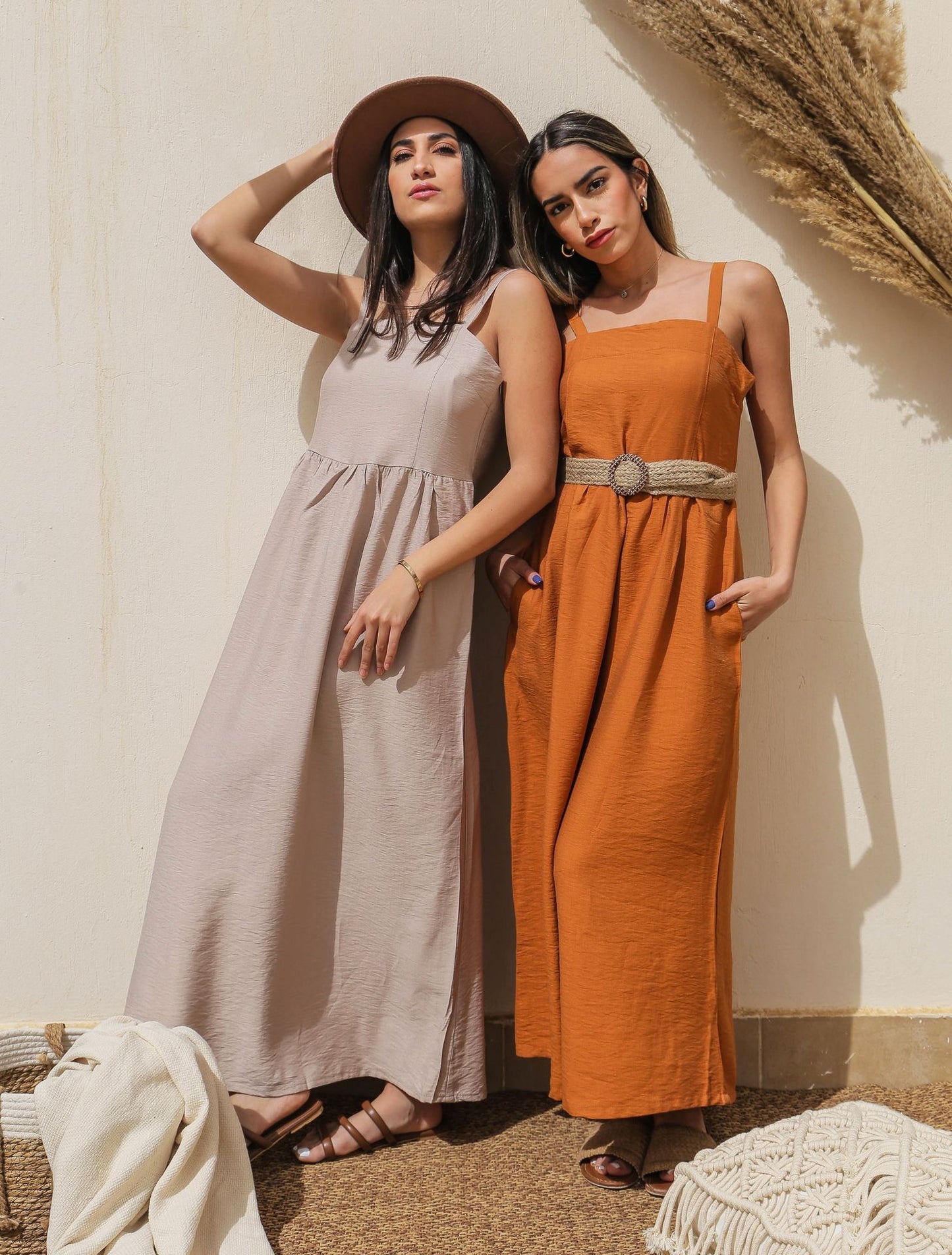 Linen Midi Dress Havane