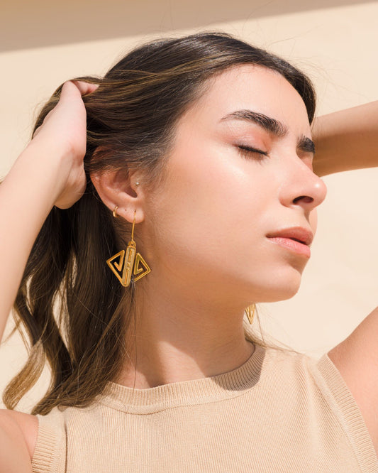 Mirror Gold Plated Earrings