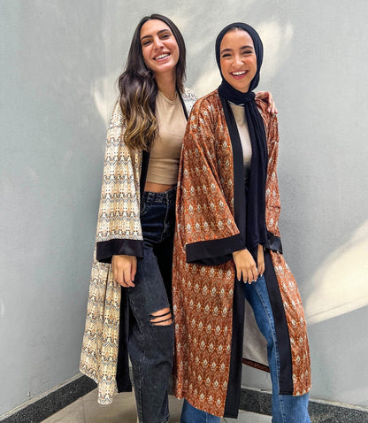 Kimono Havane con estampado de terciopelo