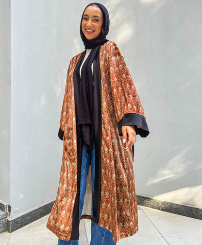 Kimono Havane con estampado de terciopelo