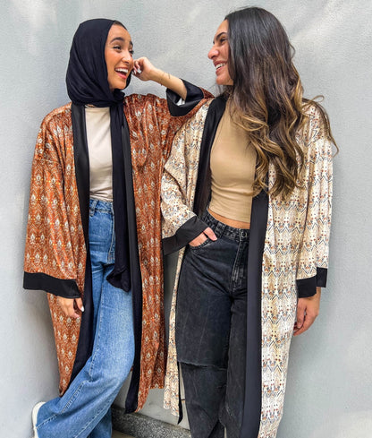 Kimono Havane con estampado de terciopelo