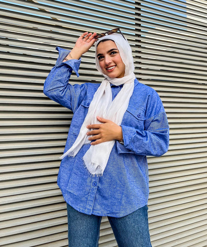 Camisa Básica Cálida Azul Bebé